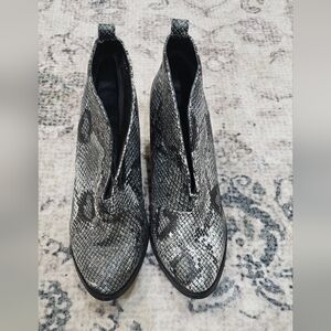 Snakeskin Patterned Ankle Boots